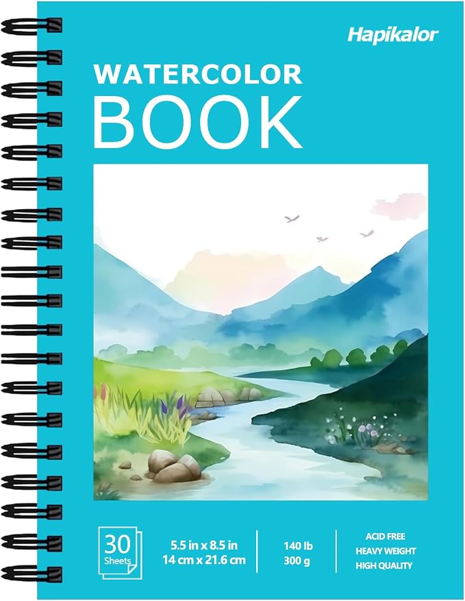 Hapikalor 5.5"x8.5"Watercolor Small Sketchbook by Hapikalor