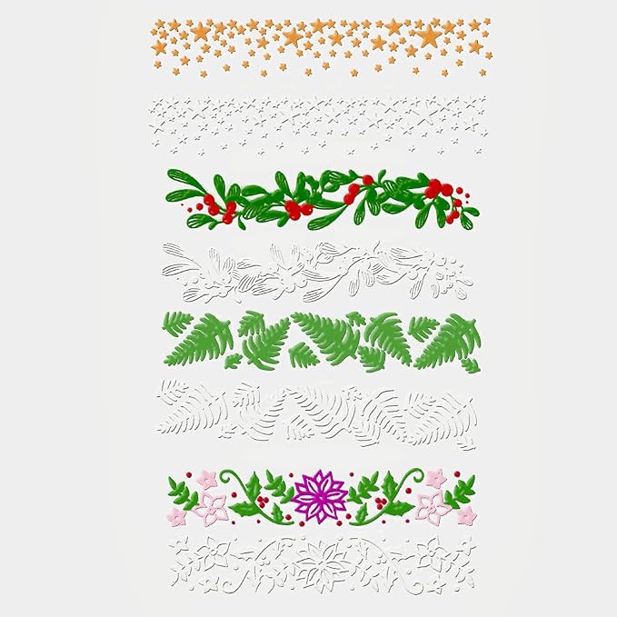 4 Patterns Plastic Template Embossing Folders - Image 4
