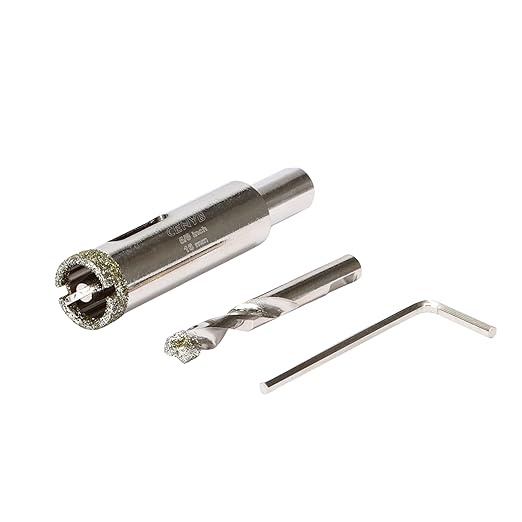 5/8inch | 16mm Diamond Hole Saw with Center Drill bit and Diamond-Coated Center Drill bit for Ceramic Glass Marble Fiberglass Granite and Porcelain Tiles by CENYB