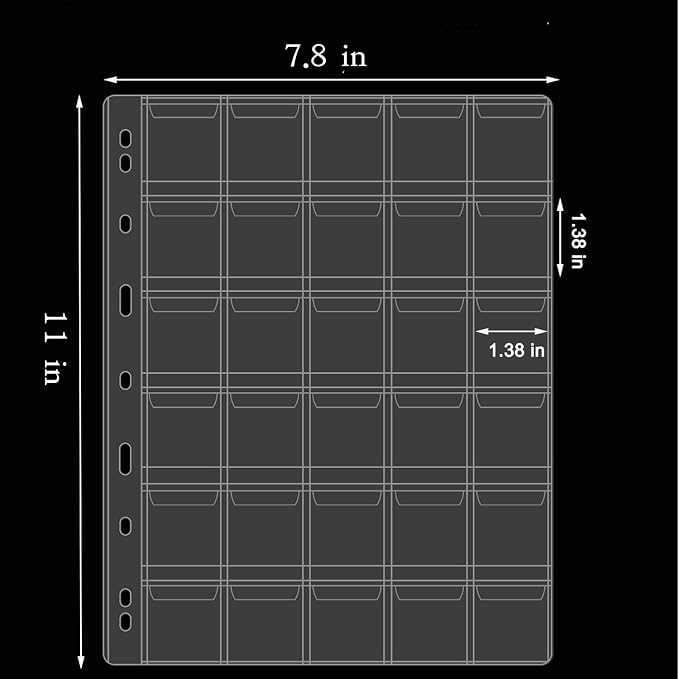 10 Sheets Coin Collection Pages, Coins Pocket Page - Image 3