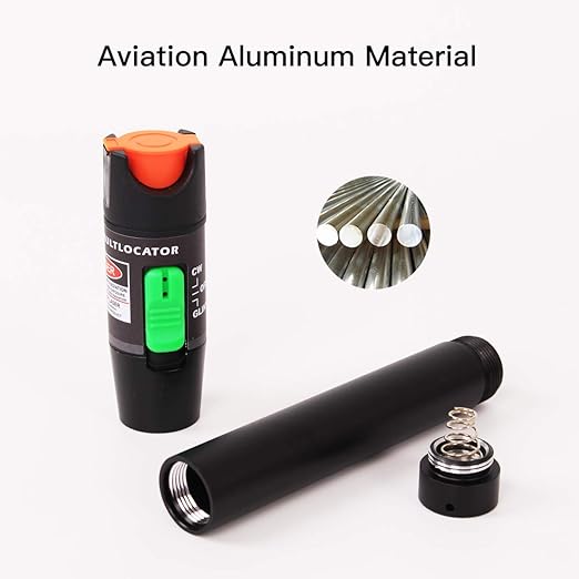2PCS Visual Fault Locator 30KM Fiber Optic Cable Tester Meter Red Light VFL with 2.5mm Universal Connector for FC/SC/ST Adapter Pen for CATV Telecommunications Engineering Maintenance