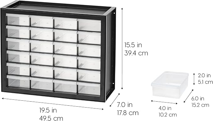 IRIS USA 24-Drawer Plastic Storage Organizer, Made in USA, Teacher Toolbox - Image 3