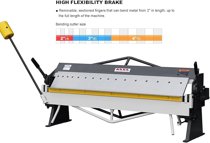 KAKA INDUSTRIAL Box and Pan Brake, 50-Inch Sheet Metal Brake, 16-Gauge Capacity Metal Break, 4-Inch Box Depth, 5/8-Inch Beam Adjustment Press Brake BP-1650
