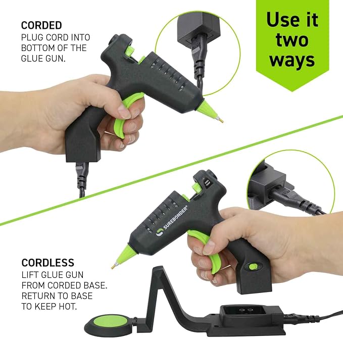 Surebonder Cordless/Corded High-Temperature Mini Hot Glue Gun - Image 4