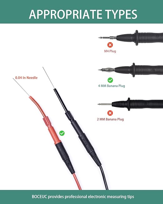 Back Probe Kit, 4 PCS Flexible Back Probes Automotive Diagnostic Test Repair Tools for Car Electrical and Multimeter Testing