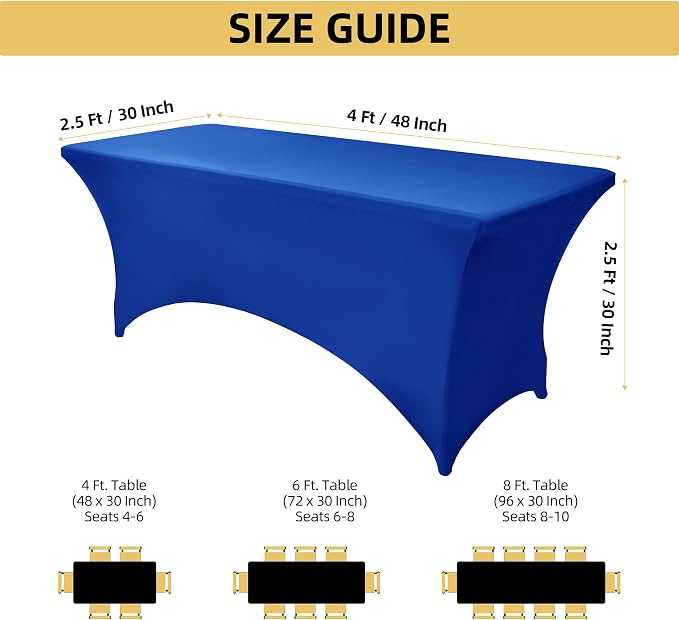 2-Pack 4ft Spandex Table Covers - Image 4