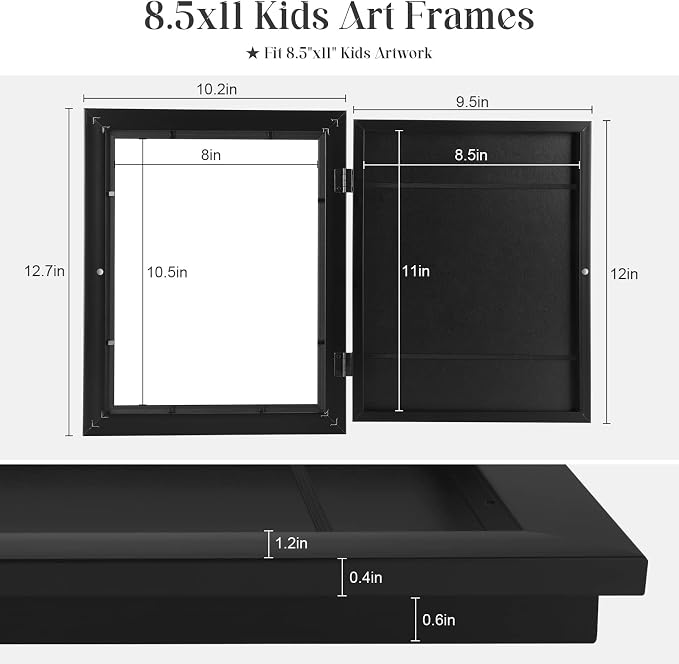 Kids Frames, 8.5x11 Front Opening Kids Artwork Frames Changeable, Holds 50 Pcs - Image 3
