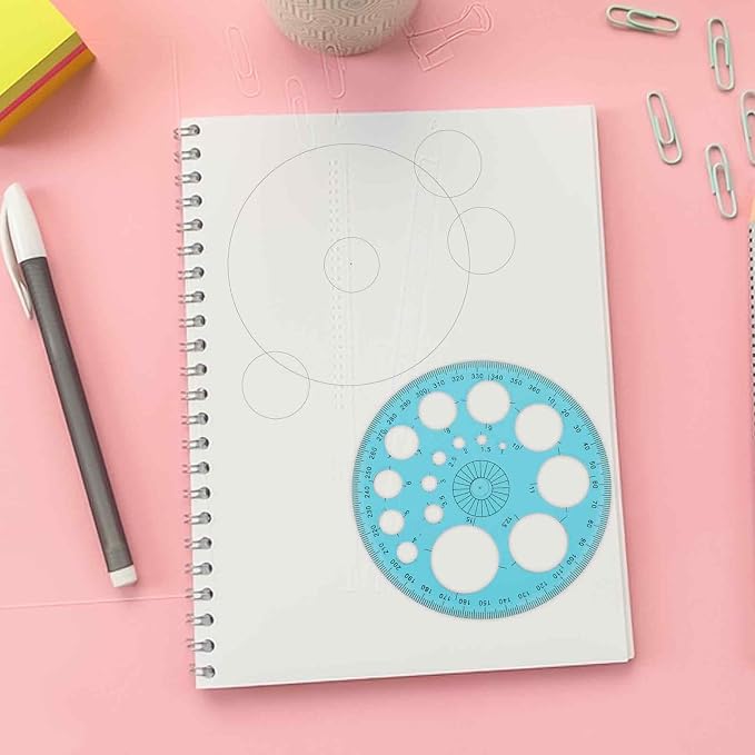 Circle Template for Drawing, Plastic Circle Stencil Geometric Circle Ruler for - Image 6