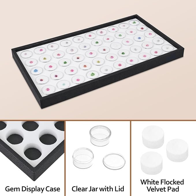 Ikee Design White Foam Gem Jars Showcase Stackable Display Tray - Image 4