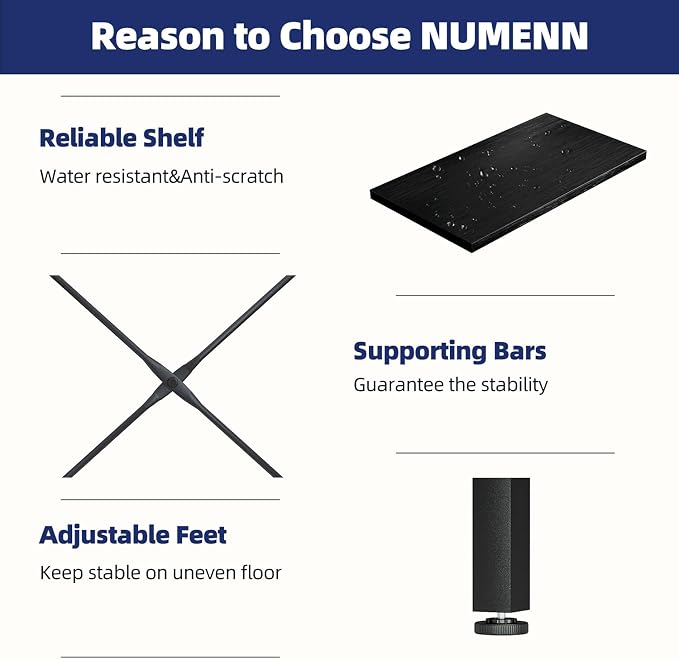 NUMENN Triple 5 Tier Bookshelf, Wide Book Shelf - Image 7