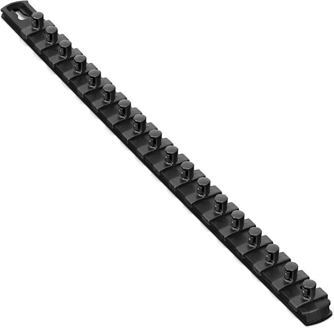 Ernst Manufacturing 18-Inch Magnetic Socket Organizer with 18 3/8-Inch Twist Lock Clips, Black (8421M-Black-3/8)