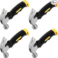 MOUYAT 4 Pack 8 Oz Small Hammer, Compact Stubby Claw Hammer with Comfortable Grip, Mini Hammer for Women, Camping, Household