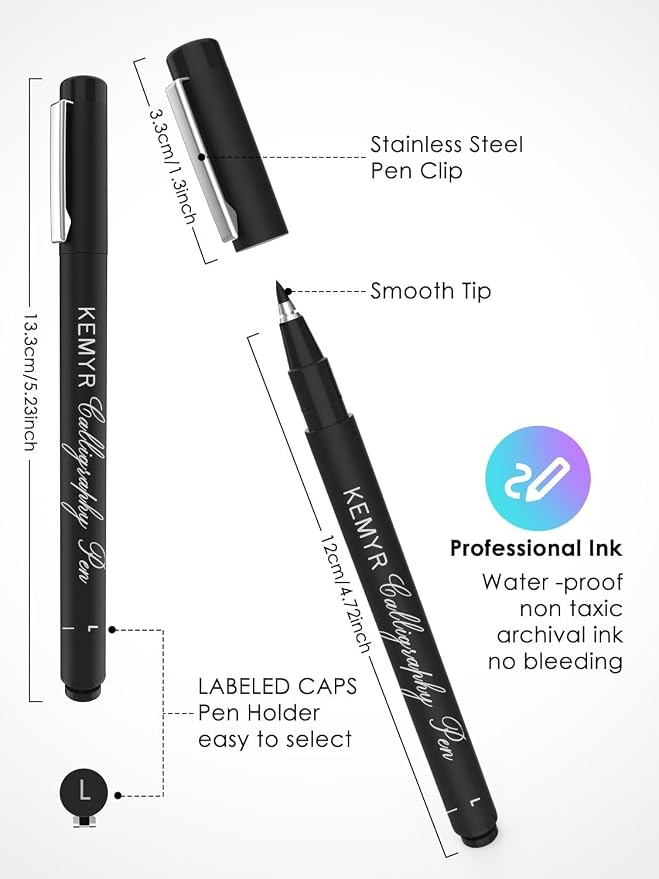 KEMYR 9 Micro Fine liner Drawing Art Pens Calligraphy Pens: 0.05mm-BR Size - Image 3