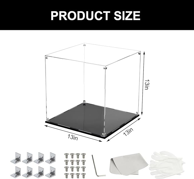 13 Inch Clear Self Assembly Acrylic Display Case, Display Box Storage Holder - Image 7