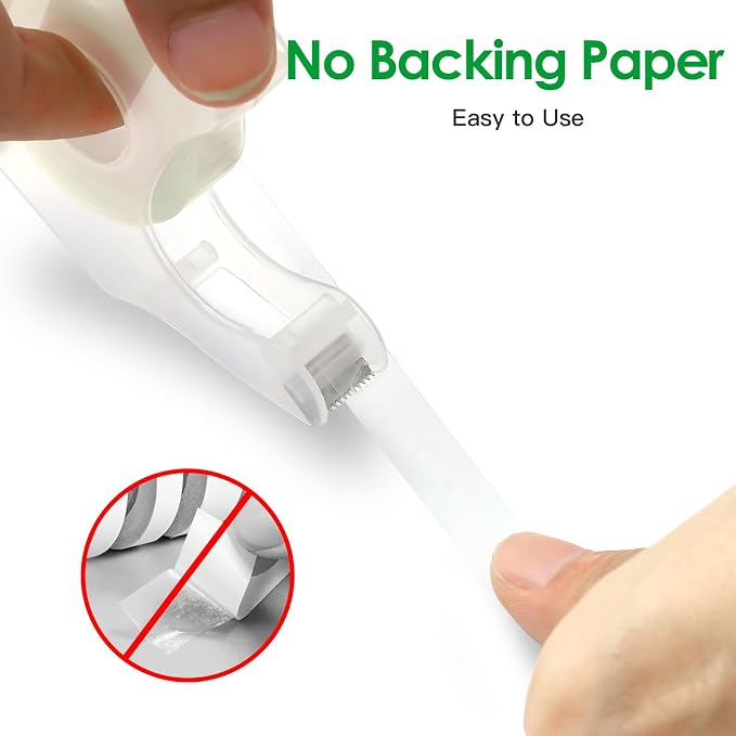 LOCKLOCK Double Sided Tape Light Duty, 8 Pack, 1/2 x 300 inches, Narrow Double - Image 2