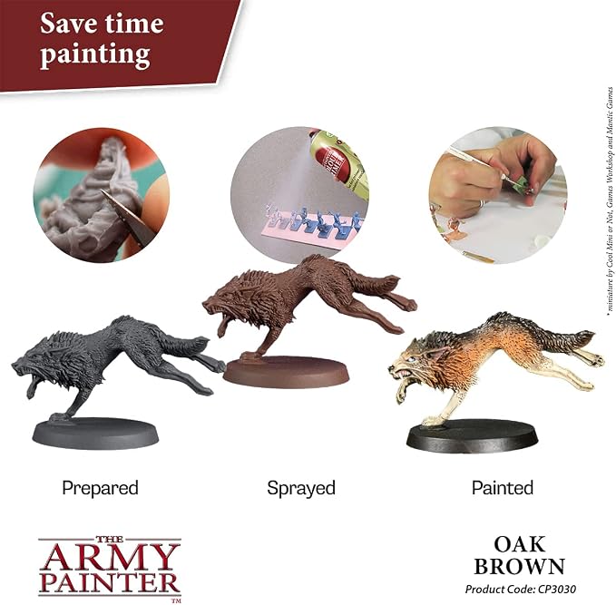 The Army Painter Colour Primer Oak Brown, 400 mL Acrylic Spray Primer, Spray - Image 2