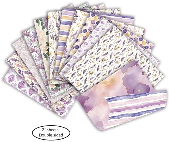 Scrapbook Paper & Scrapbooking Supplies, Lavender 6x6 Double-Sided Patterned - Image 3