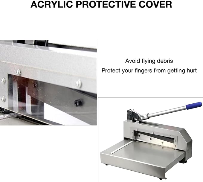 Guillotine Sheet Metal Cutter, Heavy Duty Metal Plate Cutter Tool, Manual Metal Cutting Shear Machine for Steel Aluminum Copper Sheet PCB Board 12.4in Cutting Width 0.08in Max Cutting Thickness