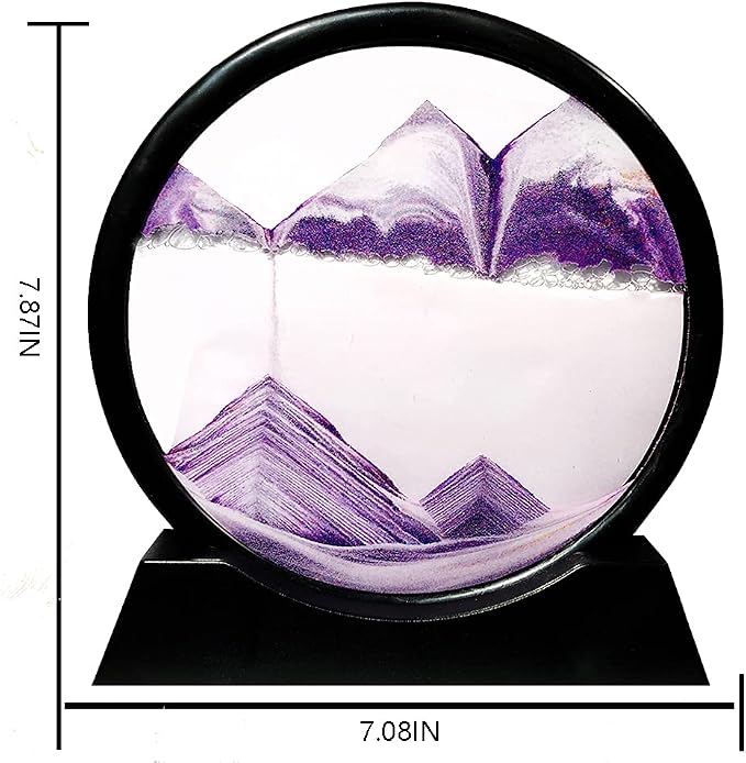 Muyan Moving Sand Art Picture Sandscapes in Motion Round Glass 3D Deep Sea Sand - Image 2