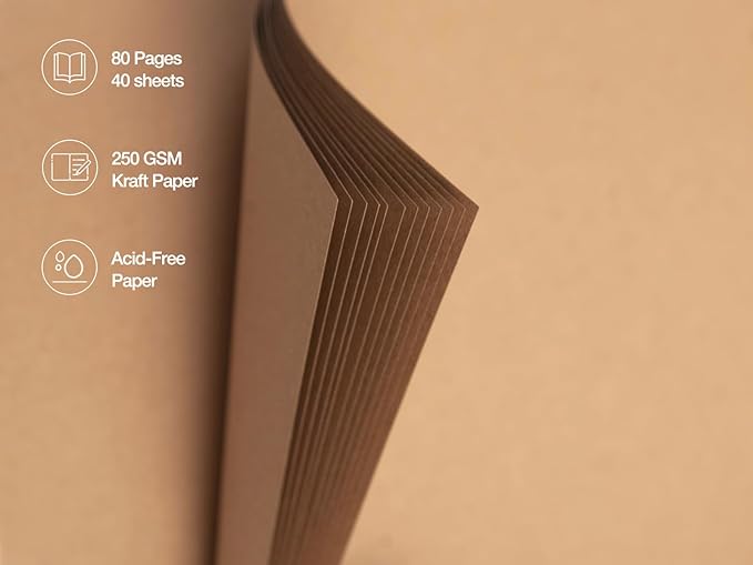 potricher 12 x 12 Inch Large DIY Scrapbook Photo Album 80 Pages Thick Kraft - Image 5
