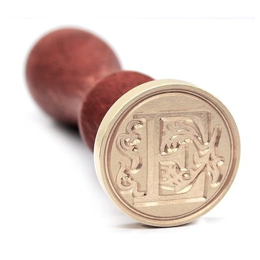 Medieval Initial Alphabet Wax Seal Stamp, Brass Head Wooden Handle, by TELOSMA