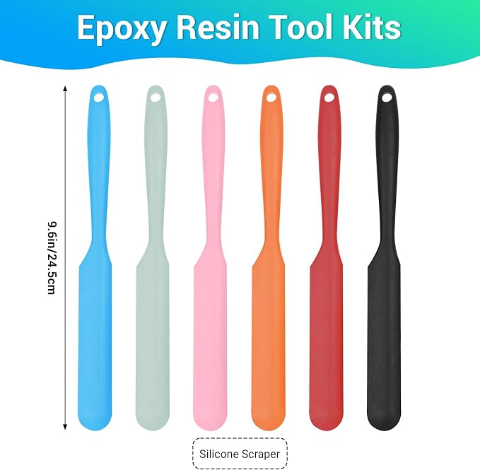 Gartful 6PCS Colored Silicone Spatula Stick, Reusable Epoxy Stir Sticks Scraper - Image 2