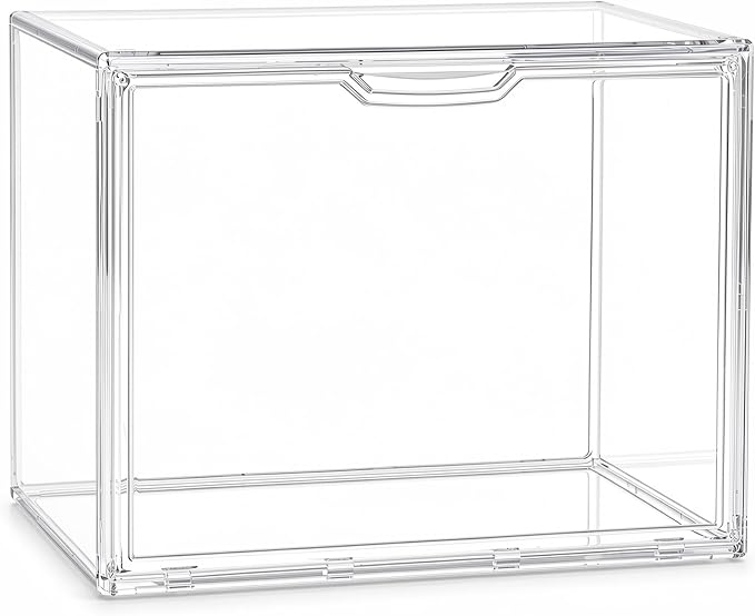 XX-Large Clear Acrylic Display Case, 1 Pack | Extra Large Stackable Storage Bins by TimberAura