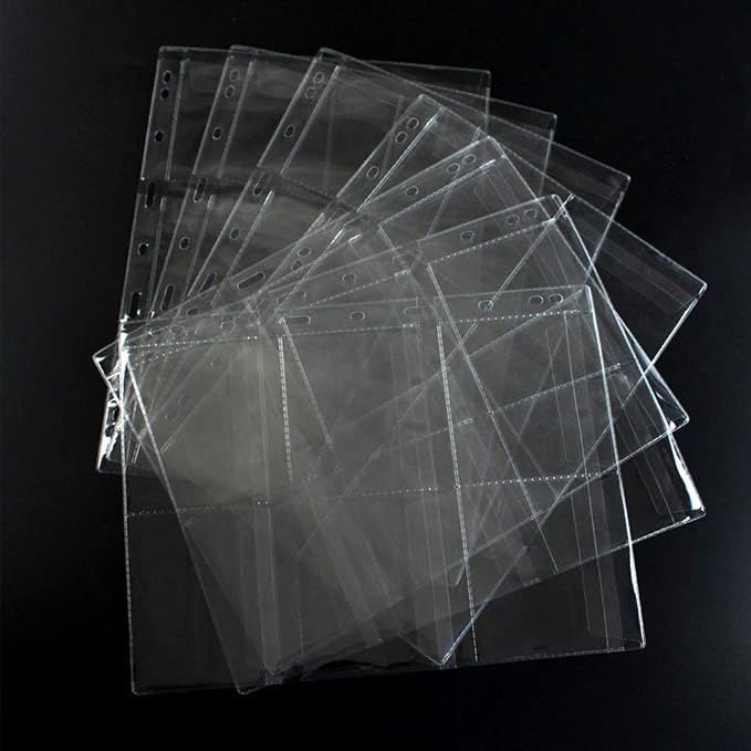 6 Pocket Coin Pages 10 Sheets Plastic Coin Holders Stamp Collector Supplies | - Image 3