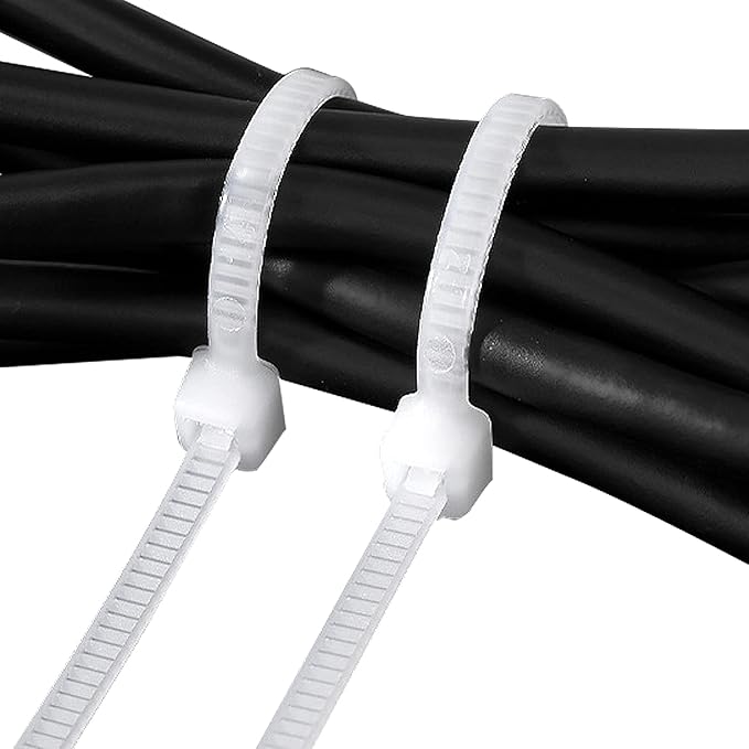 URBEST 100 Pcs Self Locking Wire Cable Zip, Tie Fasten Wrap 6 Inch Nylon Zip Tie (100, White)