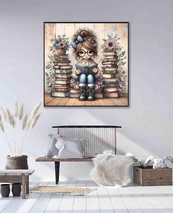 Girl Cross Stitch Kits for Adults Beginner, Book Flower Counted Cross Stitch - Image 4