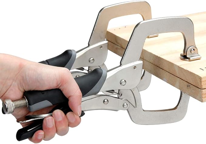Amazon Basics Adjustable Metal Face Clamps for Woodworking, Welding, or Repairs, 11-inch, Pack of 2, Black/Silver