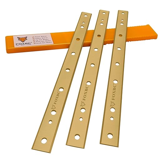 FOXBC 12-1/2 Inch Titanium Planer Blades Replacement for DeWalt DW734 Planer, Replace DW7342 - Set of 3