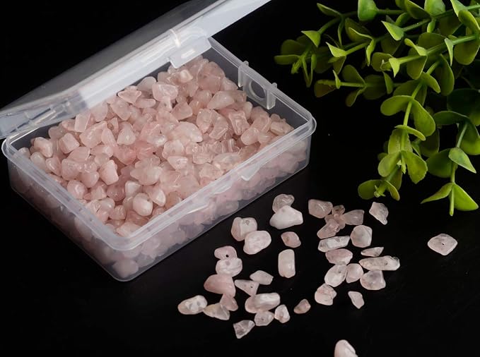 Natural Chip Stone Beads Rose Quartz 5-8mm About 400 Pieces Irregular Gemstones - Image 3