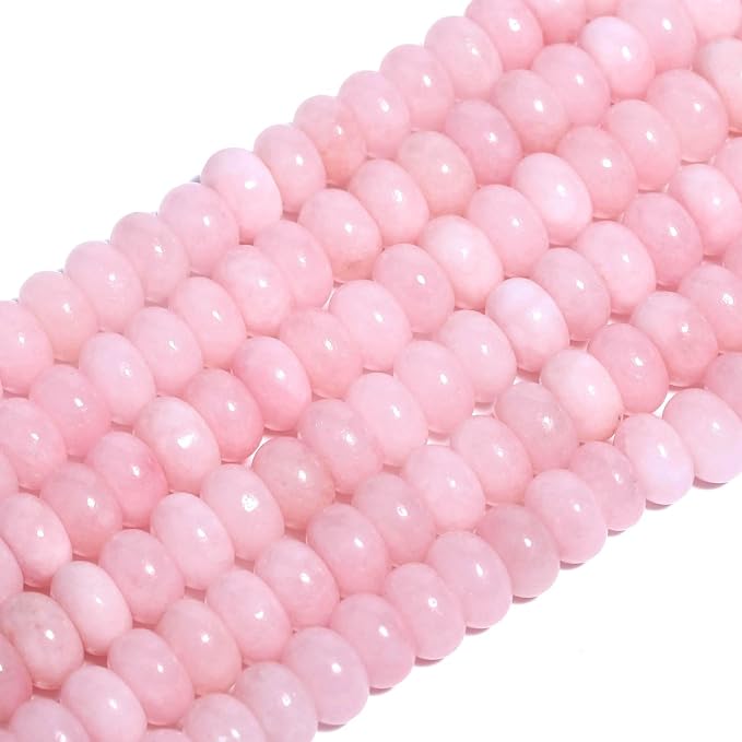 Songxi 5x8mm Natural Pink Stone Rondelle Beads, Gemstone - Image 3