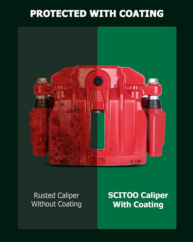 SCITOO Rear Right Brake Caliper With Bracket 18-B4727 Red Compatible For Cadillac 2000-2002 For Chevrolet 1999-2005 For GMC 1999-2005
