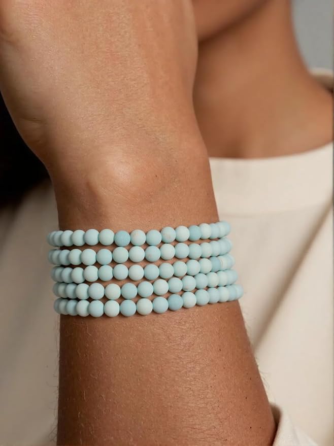 6mm Matte Light Amazonite Bead, 15-Inch Matte Round Loose Stone Beads - Image 4
