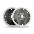 DT-DIATOOL Diamond Tile Blade 5 Inch 2pcs Diamond Turbo X Mesh Rim Segement Circular Saw Blade for Procelain Ceramic Stoneware Marble Granite Fits 5/8"-7/8" Arbor