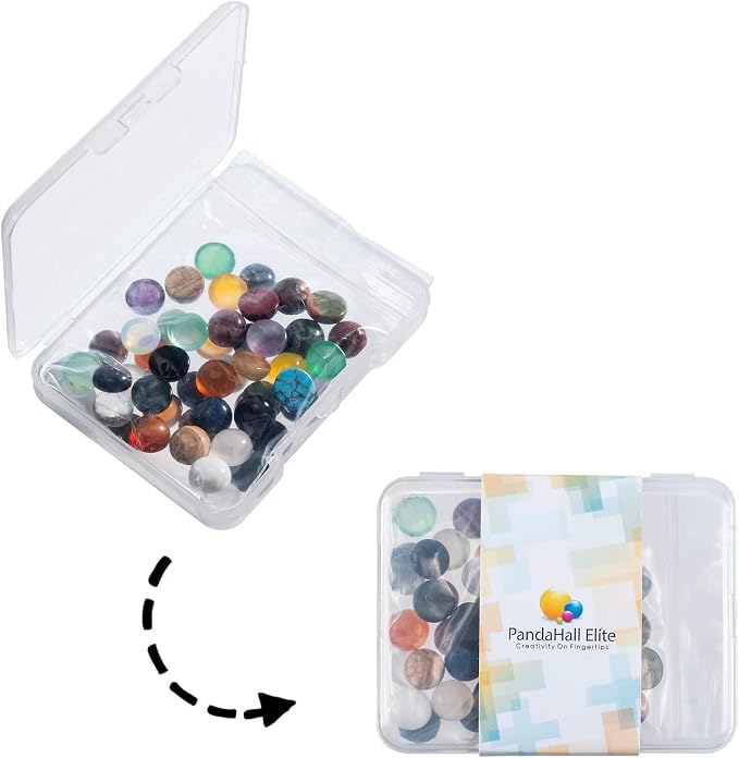 PH PandaHall 46pcs 23 Styles Stone Cabochons 8mm Gemstone Half Round Flatback - Image 8