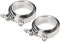 LokoCar 2.25 Inch V Band Clamp with Flange Male Female Stainless Steel 2Pcs