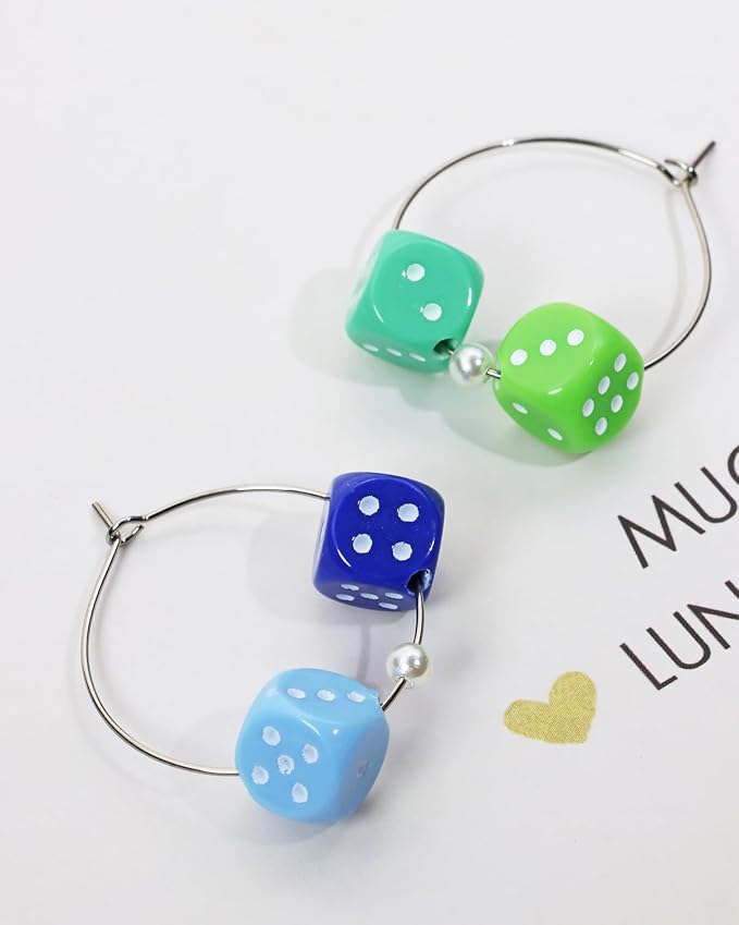 Tupalizy 10mm Acrylic Dice Beads Small 6 Sided Dice Charms - Image 5