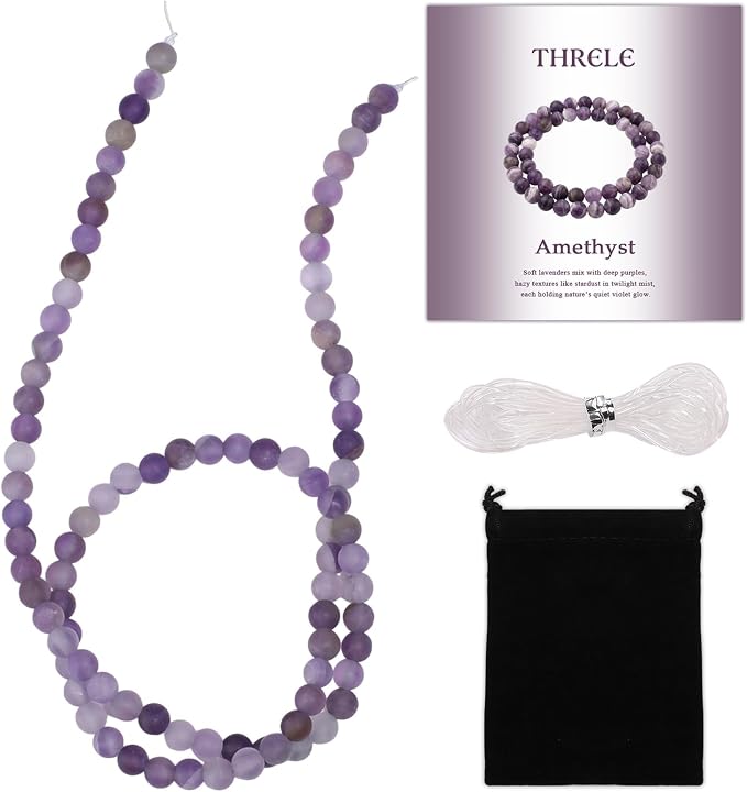 4mm Matte Amethyst Bead, 15-Inch Matte Round Loose Stone Beads by THRELE