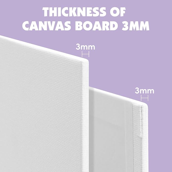 ESRICH Canvases for Painting 16x20 Inch, 3 Pack Flat Canvas Boards for Painting - Image 3