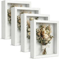 4 Pack 8x10Shadow Box Frame Set, Deep Wood Display Case by Unknown