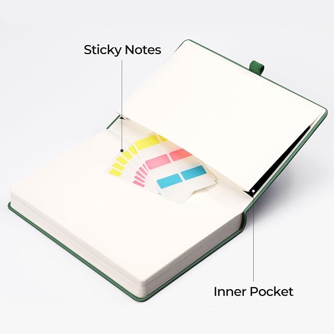 EMSHOI Graph Grid Journal Notebook, 320 Pages, A5 Size | Leather Hardcover - Image 5