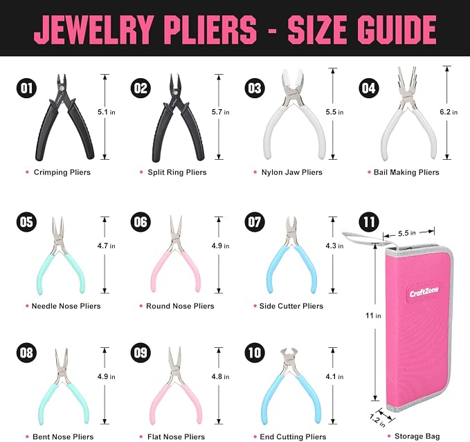 10-Piece Jewelry Pliers Set Jewelry Making Tools - Image 4
