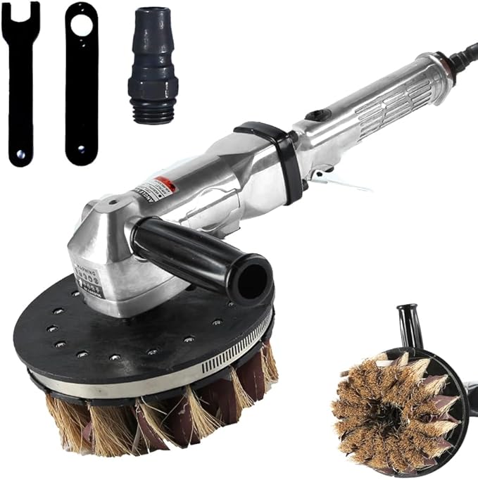 7-Inch Pneumatic Shaped Sander Woodworking Machine Curved Surface Shape Grinding Air Polisher,Lightweight at 5.88lbs,Adjustable Speed Up to 2500rpm Wood Door Polishing and Sanding Tool