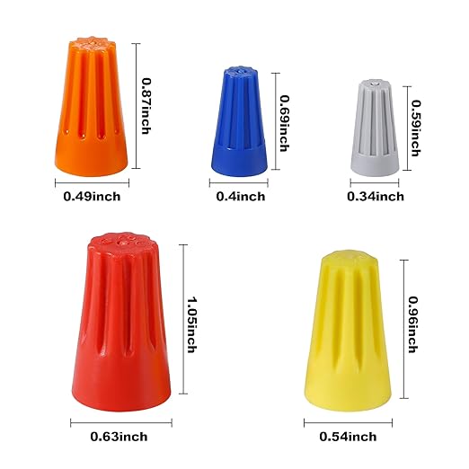 XHF UL Listed 70Pcs Yellow 22-10AWG Wire Connector Nuts, Wire Caps for Quick Connection Max.2#12 w/2#14 w/2#16 Min.2#18