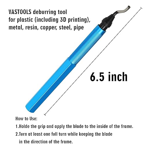 Deburring Tools,7pc,High Grade Swivel Blades,Metal Handle Deburr Tool for Metal, Resin, PVC Pipes, Copper, Plastic and 3D Printed,Hole Internal Chamfer Tool Removing Burr