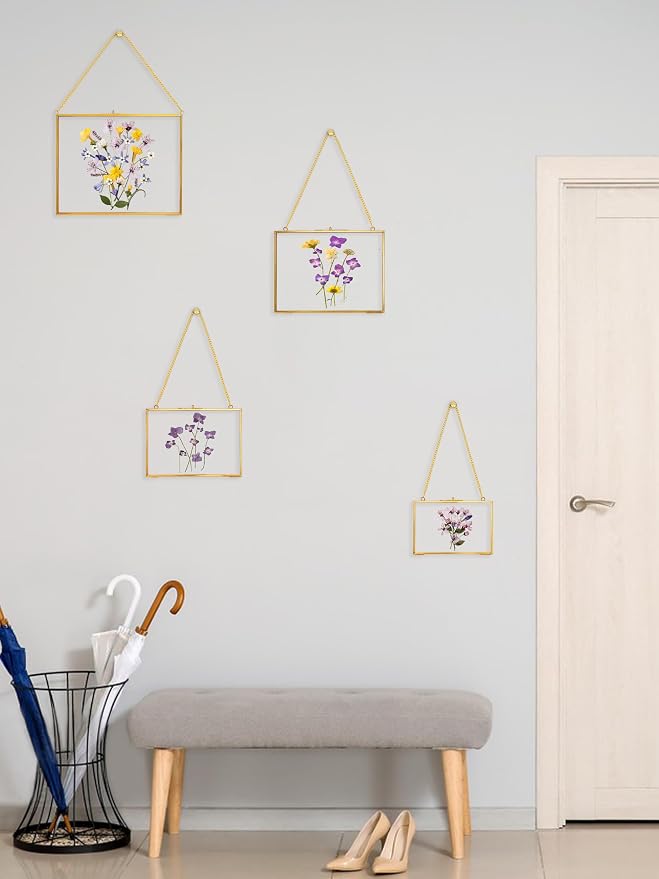 REDHUGO Hanging Pressed Flower Frame Handmade, Double Glass Picture Frame - Image 2