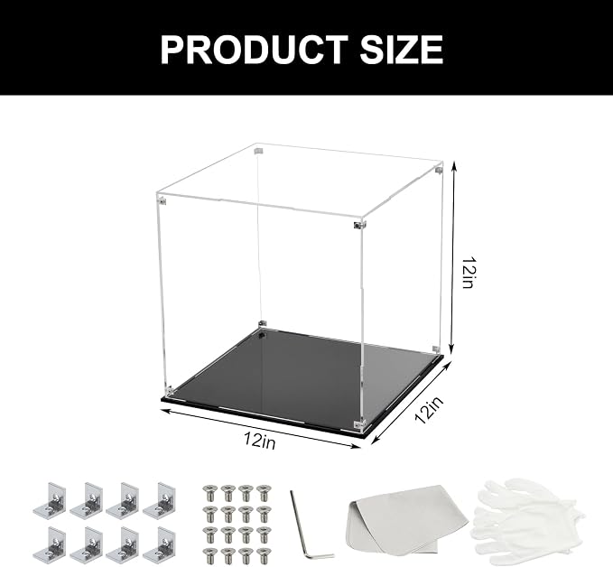 12 Inch Clear Acrylic Case for Display, Cube Clear Display Acrylic Box for - Image 7